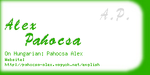 alex pahocsa business card